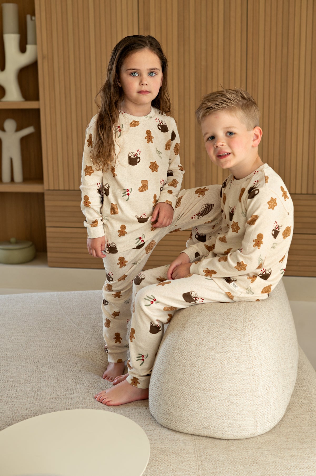Feetje Premium Pyjama Cosy Cookie - Koekjes (Beige) | Maat 56 t/m 152