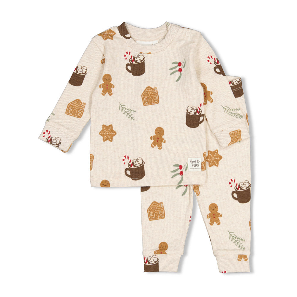 Feetje Premium Pyjama Cosy Cookie - Koekjes (Beige) | Maat 56 t/m 152