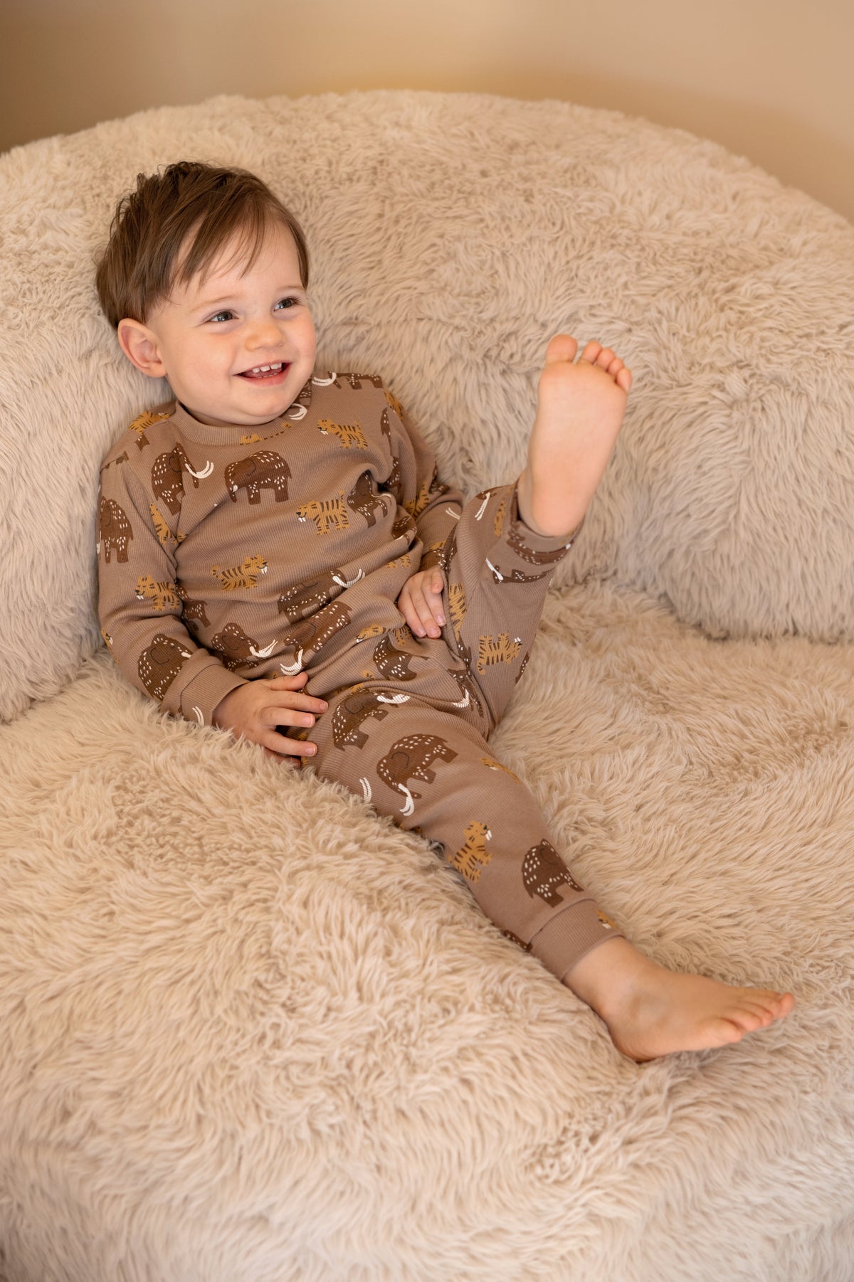 Feetje Premium Pyjama Milo Mammoth - Mammoet (Bruin) | Maat 56 t/m 152