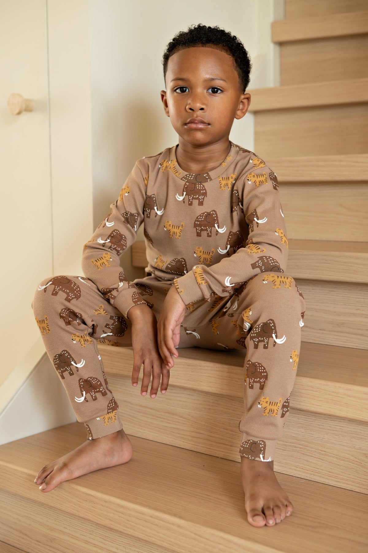 Feetje Premium Pyjama Milo Mammoth - Mammoet (Bruin) | Maat 56 t/m 152