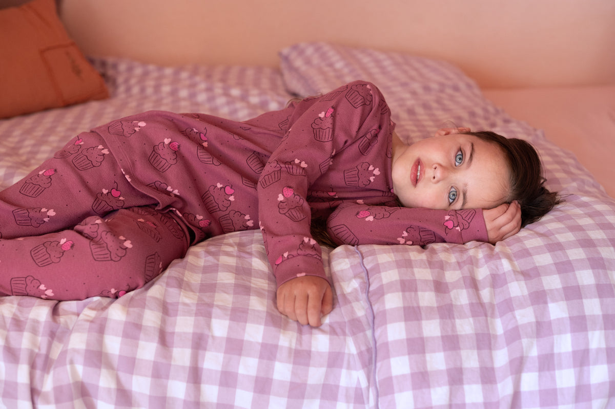 Feetje Premium Pyjama Chloe Cupcake - Cupcake (Paars/Roze) | Maat 56 t/m 152