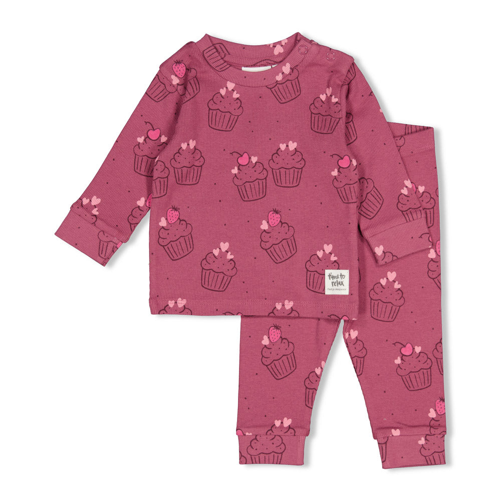 Feetje Premium Pyjama Chloe Cupcake - Cupcake (Paars/Roze) | Maat 56 t/m 152